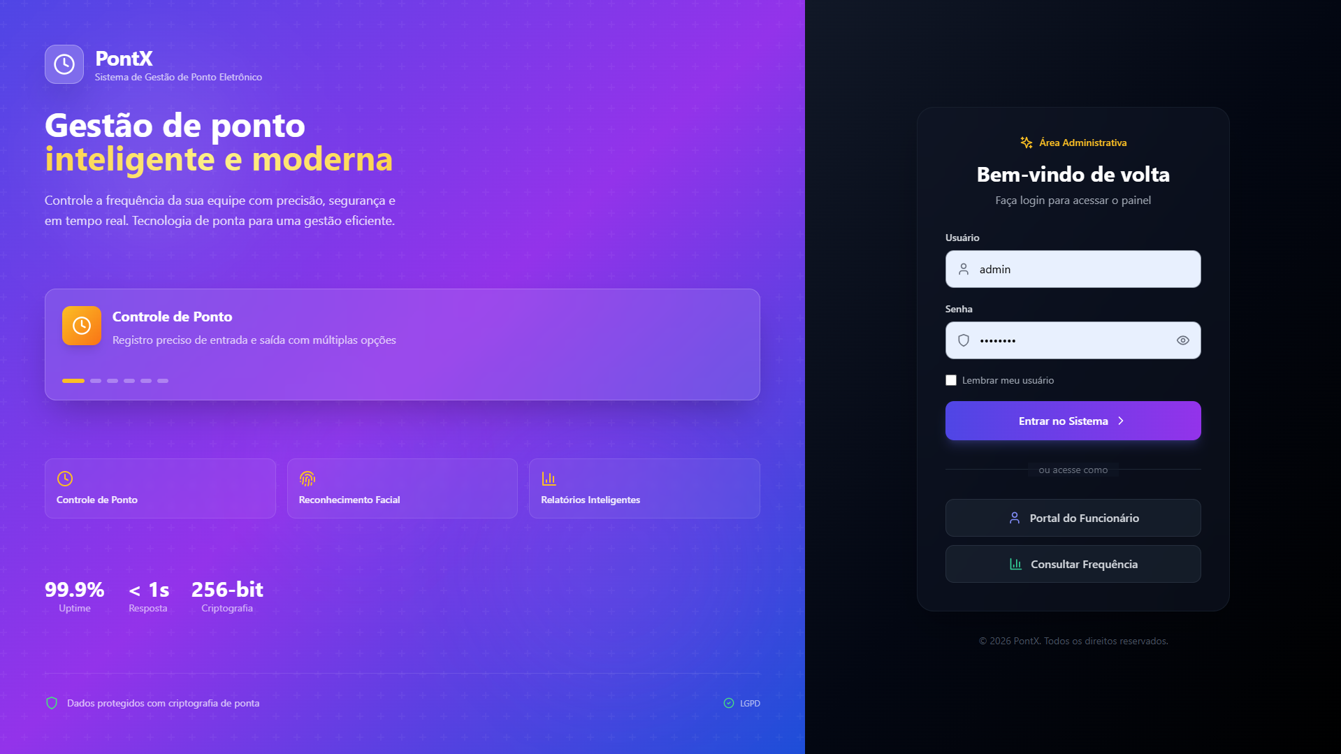 PontX - Sistema de Ponto Eletrônico