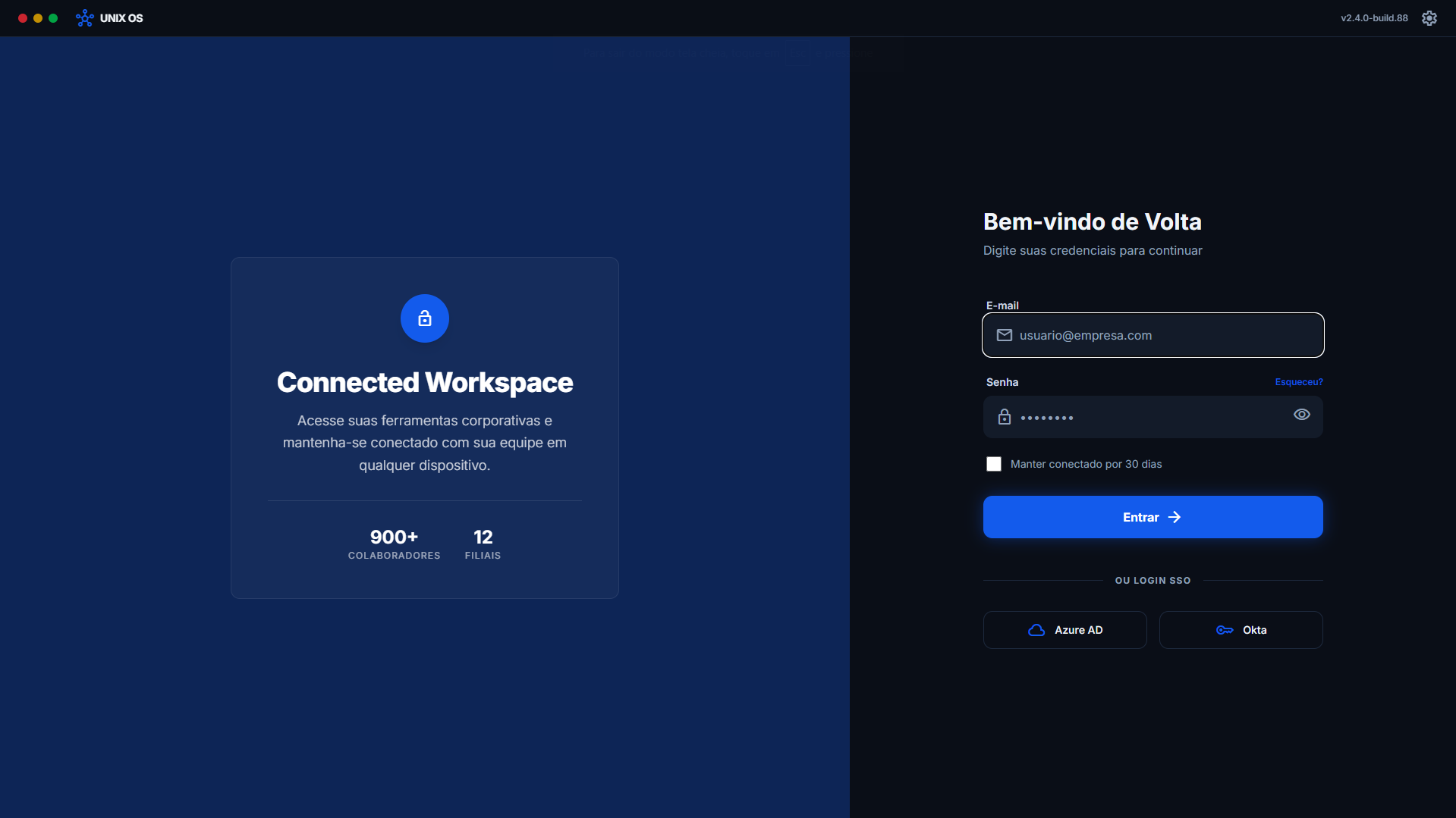 UniX OS - Sistema de Intranet Corporativa